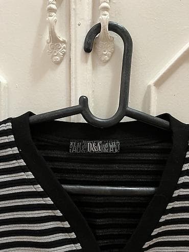 Айымдардын бут кийими: Полосатый кардиган D&A - Цвет: черный с серыми тонкими — 2