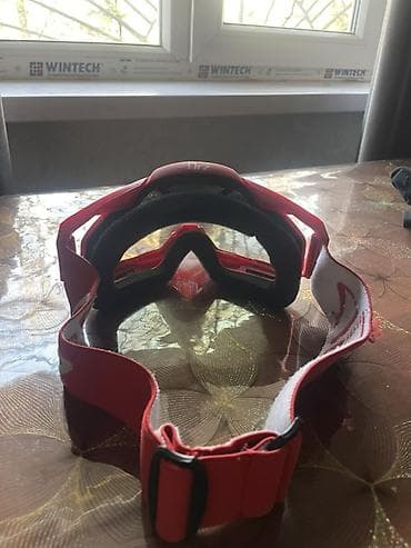 даунхил: Мотокросс/эндуро очки ORZ, красные - Широкое панорамное стекло с — 3