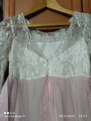 платье дордой: Детское платье, цвет - Розовый, Б/у — 3