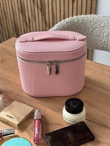 коробки для хранения вещей: Косметичка/органайзер для косметики, розовая - Форма: овальная — 1