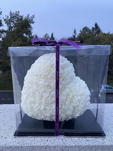 букеты из зефира: Декоративные сердца из искусственных роз - Форма: объемные сердца - — 3