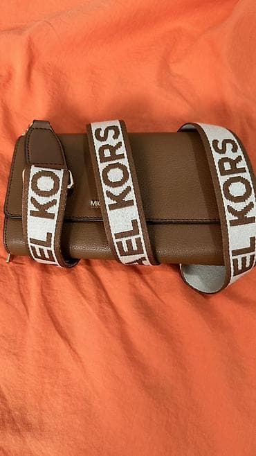 Сумкалар: Сумка-клатч Michael Kors (коричневый карамельный оттенок) - Материал — 7