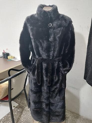 Норка шуба 48 размер, черная добыча норка, длина 100