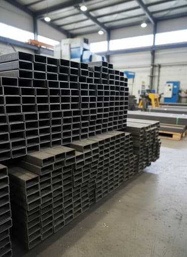 Прямоугольная стальная труба размером 40x20x1,2-6000 мм. Изготовлена