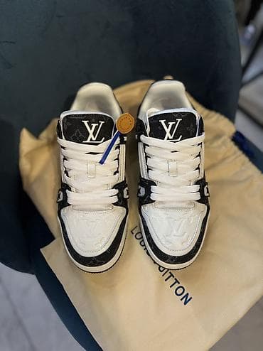 louis: Кроссовки Louis Vuitton Trainer Low, черно-белая расцветка. - — 3