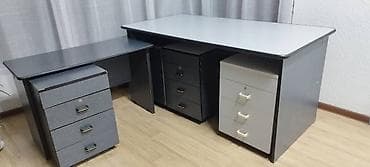 stol: Комплект офисной мебели, Тумба, ДСП, цвет - Серый — 3