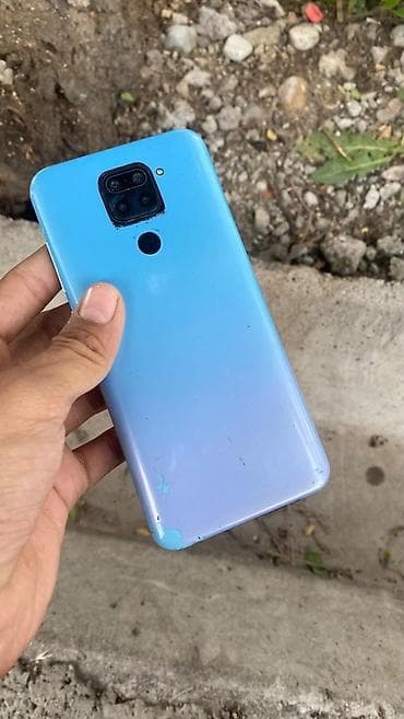 Redmi note 9 . 128гб . синий цвет. экран разбитый. батареи много