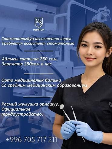 асимтент стоматолога: Медсестра. Площадь Ала-Тоо — 1