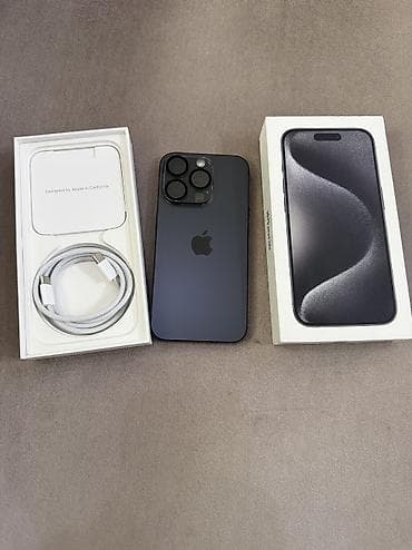 IPhone 15 Pro, Б/у, 256 ГБ, Black Titanium, Зарядное устройство, Коробка, Защитное стекло, 79 % at lalafo.kg IPhone 15 Pro, Б/у, 256 ГБ, Black Titanium, Зарядное устройство, Коробка, Защитное стекло, 79 %