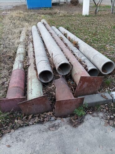 Опоры навеса для АЗС Длина 5,5 м. Асбестовые трубы диаметром 300мм at lalafo.kg Опоры навеса для АЗС Длина 5,5 м. Асбестовые трубы диаметром 300мм