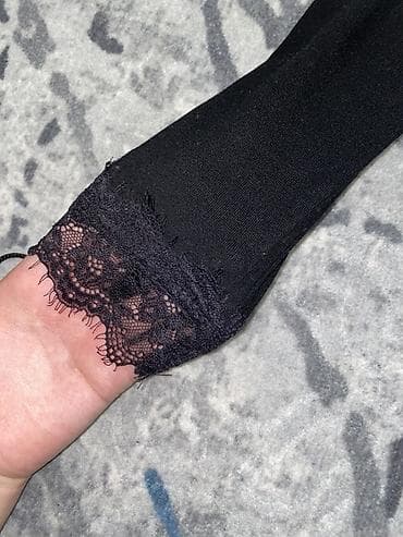 slim patch: Черный женский лонгслив с кружевной отделкой. - Материал: мягкий — 2