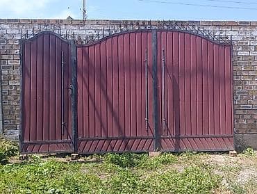 ворота на дом: Металлические ворота с калиткой — 2