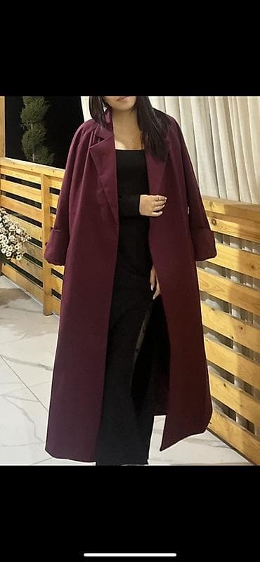 зимнее пальто 6 букв: Пальто, Халат, Осень-весна, Длинная модель, С поясом, M — 1