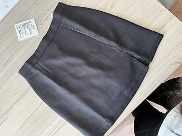 юбка с разрезом: Юбка, Модель юбки: Трапеция, Мини, По талии, С вырезом — 4