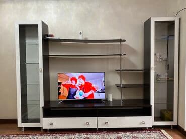 аквариум с тумбой: Гарнитур для зала, Б/у, Тумба под ТВ, ДСП, Самовывоз — 1