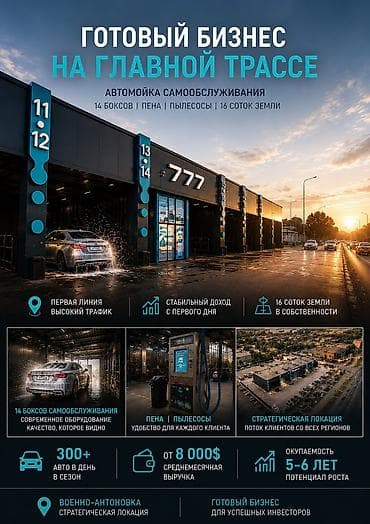 оборудование автомойка: Автомойка, С участком, 16 м²,Действующий, С оборудованием, 1 линия — 1