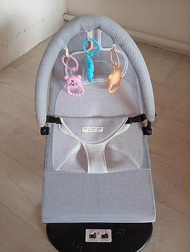 качалка манеж: Детский шезлонг, Качалка, Железо, цвет - Серый — 3