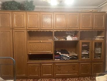 Стенка-шкаф, Тип стенки-шкафа: Модульная, Для зала, Б/у, Особенности: С отделением под телевизор