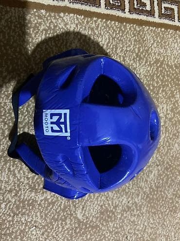 Перчатки: Комплект экипировки для единоборств (синий): - Шлем MOOTO с полной — 3