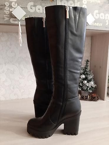 Сапоги, 37, Basconi, Б/у, цвет - Черный, Самовывоз at lalafo.kg Сапоги, 37, Basconi, Б/у, цвет - Черный, Самовывоз