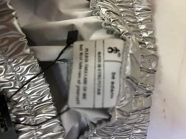 nike tech fleese: Серебристые брюки-джоггеры с металлизированным блеском. - Материал — 6