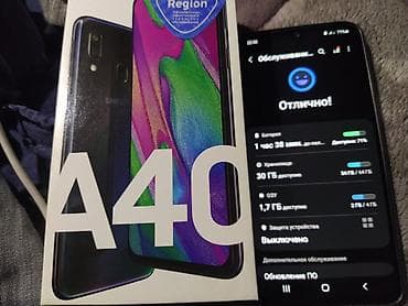 tab s6 lite: Samsung Galaxy A40, Б/у, 64 ГБ, цвет - Черный, 2 SIM — 1