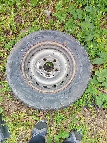колесо на тракторный прицеп: Колеса в сборе R 15, Лето, Б/у, Запаска, Легковые, Железные, отверстий - 5 — 2