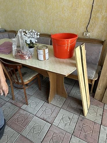 стулья для швейных машин: Кухонный стол и стул, Б/у, цвет - Серый — 3