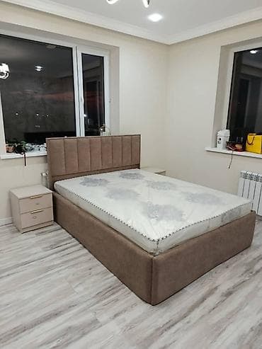 Мебель: Двуспальная кровать, С мягким изголовьем, длина - 200 см — 1