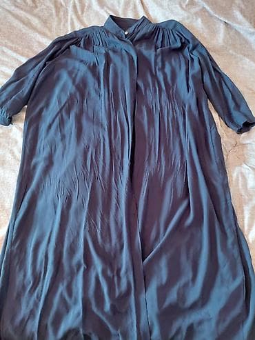 red centr: Платье-рубашка свободного кроя. - Цвет: темно-синий. - Длина: миди — 1