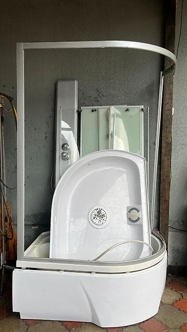 каркасные бассейны б у: Душевая кабина Полукруглая, Размер: 110 x 90 см, Высота поддона: 50 см,Покрытие: Прозрачный — 2