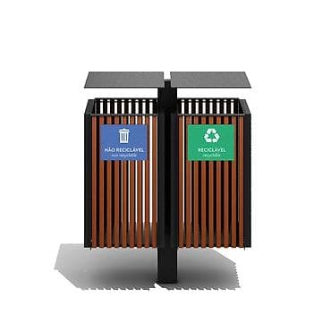 Двухсекционная уличная урна для раздельного сбора - Конфигурация: 2