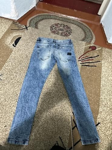 mind error jeans: Набор джинсов (3 пары), синие/голубые оттенки, варёный/acid wash. 3 — 4