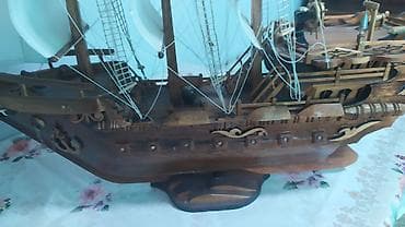 стант проект: Деревянная модель парусного корабля ручной работы. - Материал: дерево — 7