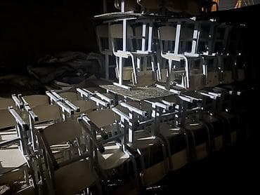 ученический стол с полками: Комплект парты и стула, цвет - Серый — 2