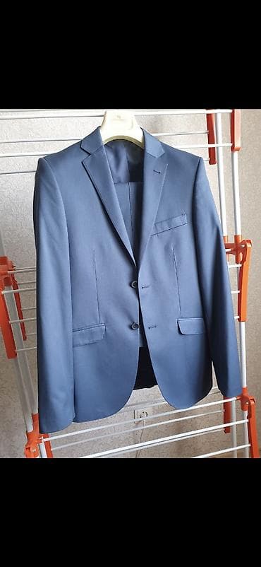 кастом: Мужской пиджак классического кроя, цвет — насыщенный сине‑стальной — 1