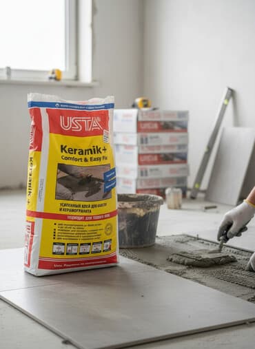 теплый пол ковер: Клей для плитки USTA Keramik+ Comfort & Easy Fix - Усиленный клей — 1