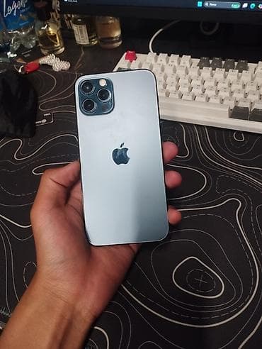 россо: IPhone 12 Pro, Б/у, 128 ГБ, Pacific Blue, Чехол, 73 % — 1