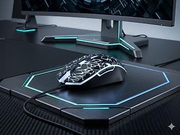 hyperx pulsefire surge: Игровая проводная мышь с RGB‑подсветкой, переливается в разный цвет — 1