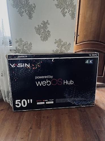ТВ и видео: Абсолютно новый телевизор, полная комплектация VASIN 50" 4K UHD — 1
