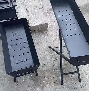 скей борт: Мангал-колыбель на высоких складных ножках - Узкий и длинный корпус — 3