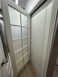 осб панели: Межкомнатная дверь со стеклом, Двустворчатая, цвет - Белый — 30