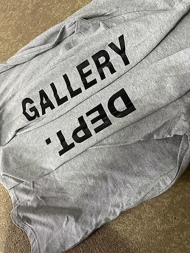 худи длинное: Лонгслив Gallery Dept. - Цвет: светло‑серый меланж - Крой: прямой — 3