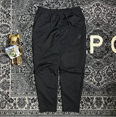 штаны в клетку: Мужские брюки, L, Nike, Б/у, цвет - Черный, Самовывоз, Платная доставка — 1