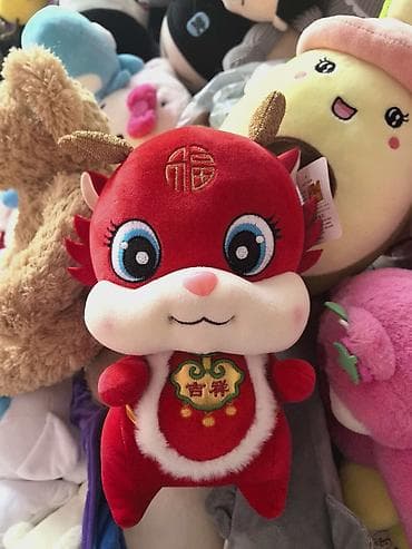 Игрушки: Мягкие игрушки (набор) - Плюшевый медвежонок розового цвета в красной — 2