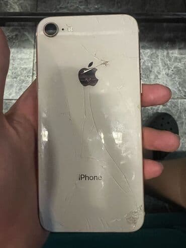 купить телефон iphone 8: IPhone 8, Колдонулган, Ак, Заряддоочу түзүлүш, Каптама, 100 % — 2