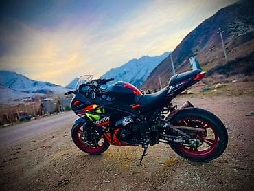 Спортивный мотоцикл с обтекателями, стилизованный под Movistar