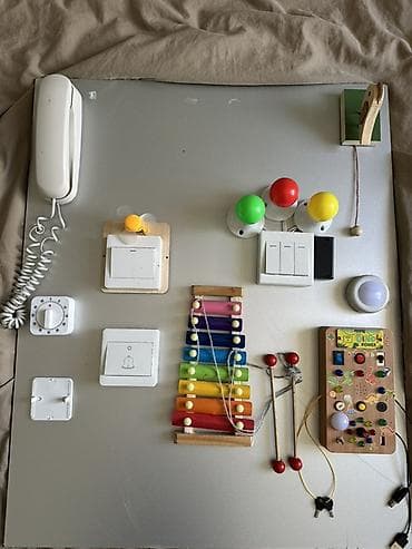 Бизиборд/развивающая сенсорная панель для детей Большая металлическая