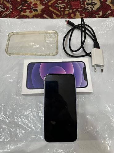 iphone cable: IPhone 12, Б/у, 128 ГБ, Зарядное устройство, Защитное стекло, Чехол, 78 % — 6