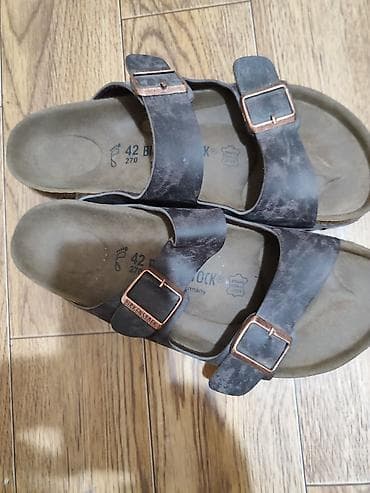 шлеп: Сандалии Birkenstock Arizona, размер 42 (270 мм), сделаны в Германии — 2
